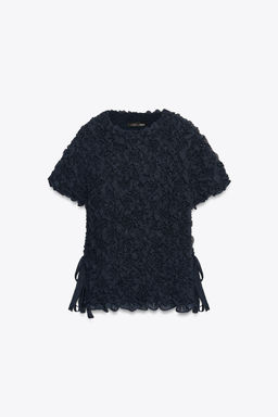 TEXTURED KNIT TOP WITH BOWS - Zara фото 4