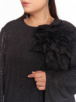 Платье вечернее с цветком 1PP51727BLK60