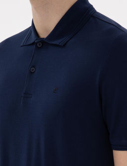 Lacivert Regular Fit %100 Pamuk Polo Yaka Basic Ti__rt