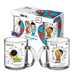 Набор кружек "Love is...Объятия", 320 мл, стекло