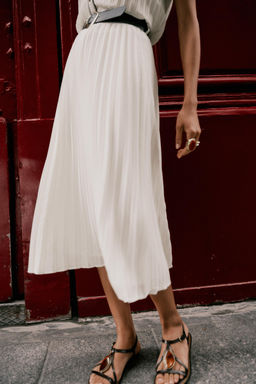 BELTED PLEATED MIDI SKIRT - Zara фото 11