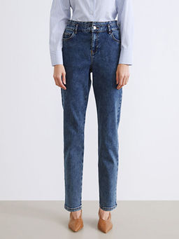 Beli Lastikli Slim Mom Kad?n Jean Pantolon