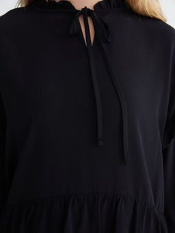 Ba?lamal? Yaka Oversize F?rf?rl? Bluz