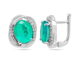 Серьги из серебра турмалин тропикана выращ., Адели