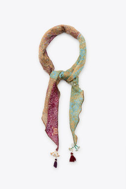 PRINTED BEADED POM-POM BANDANA - Zara фото 2