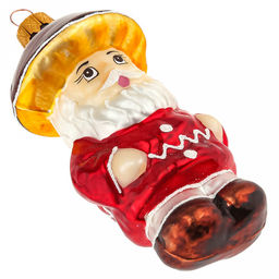 Елочная игрушка фигурка стеклянная Грибок - лесовичок, ручная художественная роспись, подарочная упаковка (Россия) - Домашняя мода фото 5