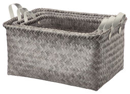 Набор 3 плетеных корзин д/хранения 35*25*20 см, 40*30*23 см, 45*35*26 см, полиротанг - Elan gallery фото 6