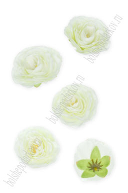 Головки цветов "Пион" 7 см (5 шт) SF-7874, белый