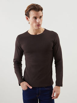 Bisiklet Yaka Uzun Kollu Penye Erkek Ti??rt