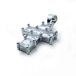 Подвеска крестик Хрустальный из чешского стекла с алмазной огранкой