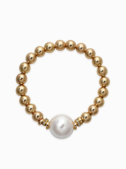 Браслет "Стильный жемчуг" (набор 5шт), №8/16, цвет белый в золоте