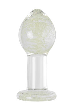 Анальная втулка Sexus Glass светящаяся в темноте, стекло, прозрачная, 6,5 см  фото 4