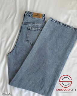 Джинсы трубы с высокой посадкой