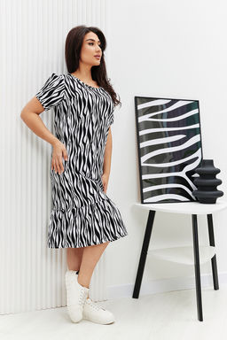 Платье Натали 83704 с воланом хлопок разноцветная фото 10