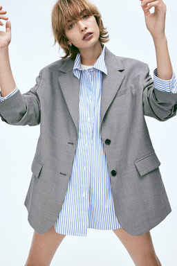 Camisa oversize de popelina - H&m фото 4