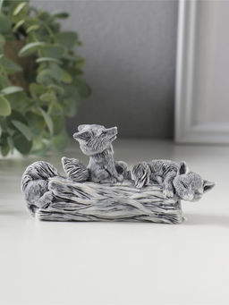 Сувенир "Лисята играющие на бревне", 5см