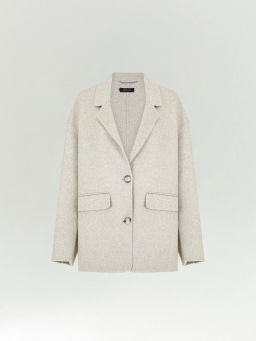 Полупальто Emka R138 шерсть серый  фото 2