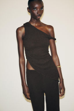 TEXTURED WIDE-LEG TROUSERS - Zara фото 3