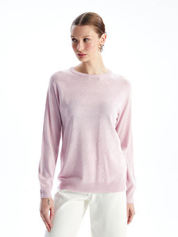 Bisiklet Yaka D?z Uzun Kollu Kad?n Triko Kazak