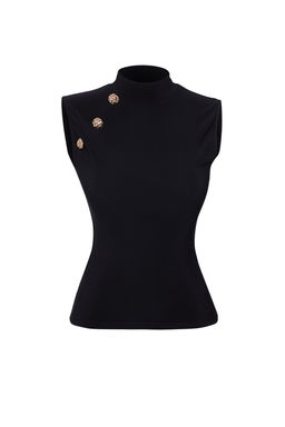 Trendyolmilla Siyah Aksesuar Detayl? Orme S?k Bluz TPRSS25BZ00020  фото 5