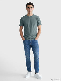 Slim Fit Bisiklet Yaka Erkek Ti??rt - Waikiki фото 2