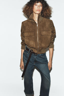 RIB HIGH-NECK BOMBER JACKET - Zara фото 2