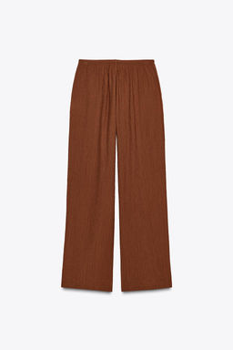 WIDE-LEG TROUSERS WITH ELASTIC WAISTBAND - Zara фото 12