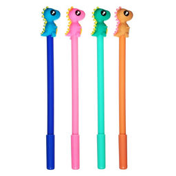 Цена за 12 шт. Ручка - прикол гелевая Маленький динозаврик, МИКС