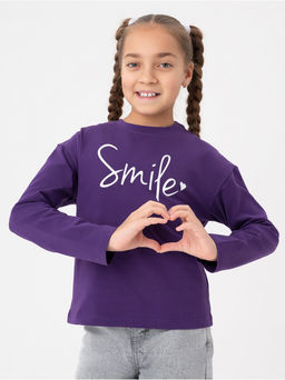 Лонгслив детский Смайл фиолет