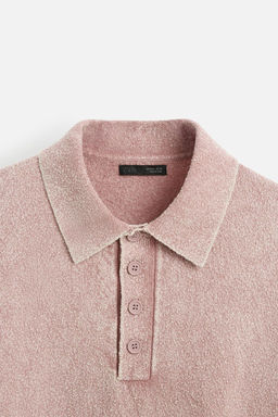 WASHED BOUCLE KNIT POLO SHIRT - Zara фото 9