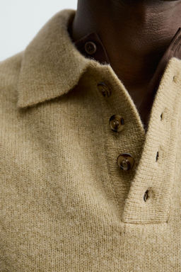 100% WOOL KNIT POLO SHIRT