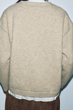 CONTRAST WOOL BLEND CARDIGAN - Zara фото 3