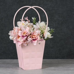 Цена за 10 шт. Пакет для цветов 13х9,5х15см / GYH22125-15 /уп 10/500/персиковый - Галеонтрейд фото 3