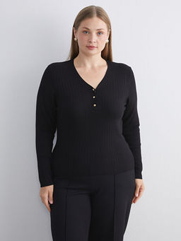 V Yaka Kad?n Triko Kazak