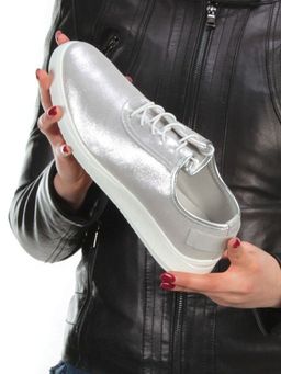 05-FDD36-2P SILVER Кроссовки женские (натуральная кожа) - Фабричный китай фото 3