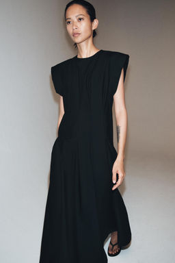 VESTIDO POPEL?N PLIEGUES ZW COLLECTION / Negro - Zara фото 10