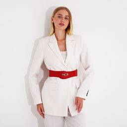 Ремень женский, ширина 6 см, на резинке, пряжка металл, цвет красный - Simaland фото 4