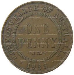 Монета 1 пенни 1933 года Австралия