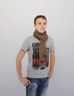 Шарф ОДНОТОННЫЙ вязаный в/шерсть 160х22 см