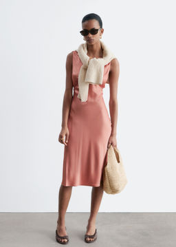 Vestido midi lencero con escote en pico - H&m фото 6