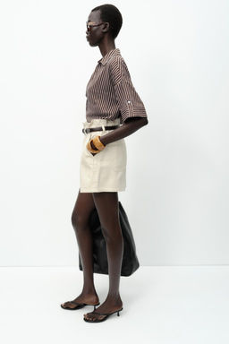 Z1975 DENIM PAPERBAG BERMUDA SHORTS WITH BELT - Zara фото 3