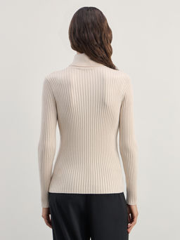 Базовая водолазка в рубчик из вискозы / Zarina  фото 5