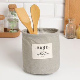 Текстил. корзинка Этель Номе цв.серый 14х13см, 50%хл, 50%п/э