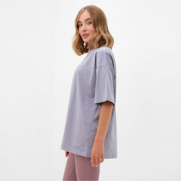 Футболка женская MINAKU: Basic line, серая, размер 44