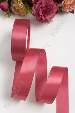 Лента атласная 2,5 см*25 ярд (SF-1357) розовая пенка №134