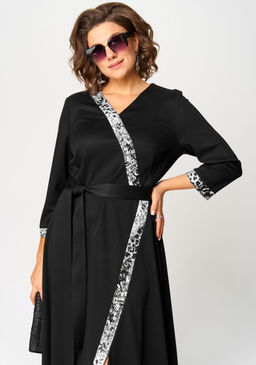 Платье EVA GRANT 7220Н черный + серый