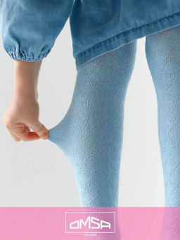 OMSA kids Collant 12A11-2 с ажурным рисунком - blu chiaro  фото 2