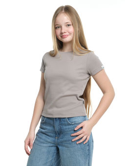 Футболка в рубчик 22-0210 серый