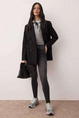 Antrasit Yuksek Bel Skinny Jeans TWOAW26JE00254