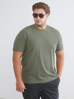 B?y?k Beden Bisiklet Yaka Penye Erkek Ti??rt